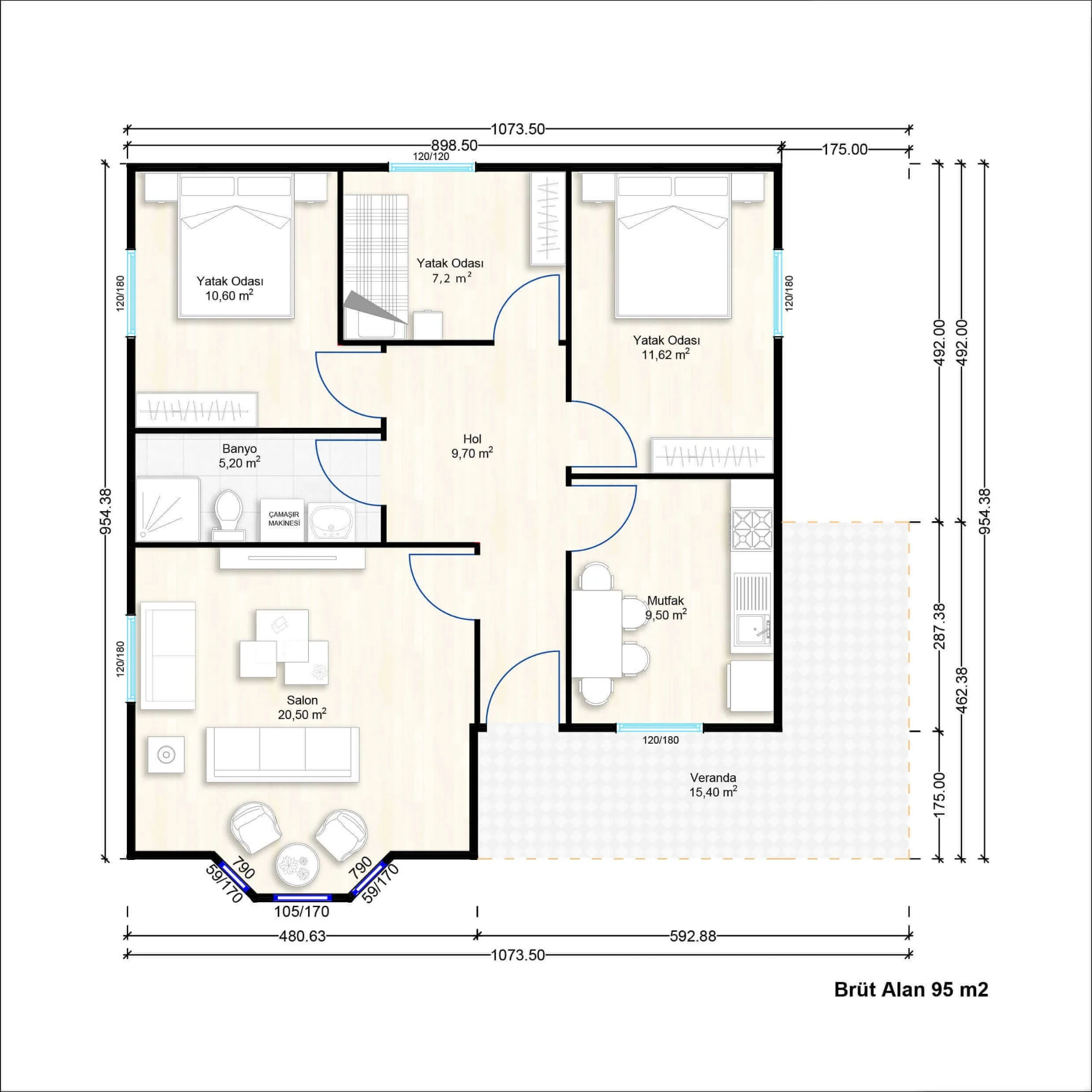 SEGA BUILD SD-095 – Едноетажни къщи от прес бетон, 95 m² – 4