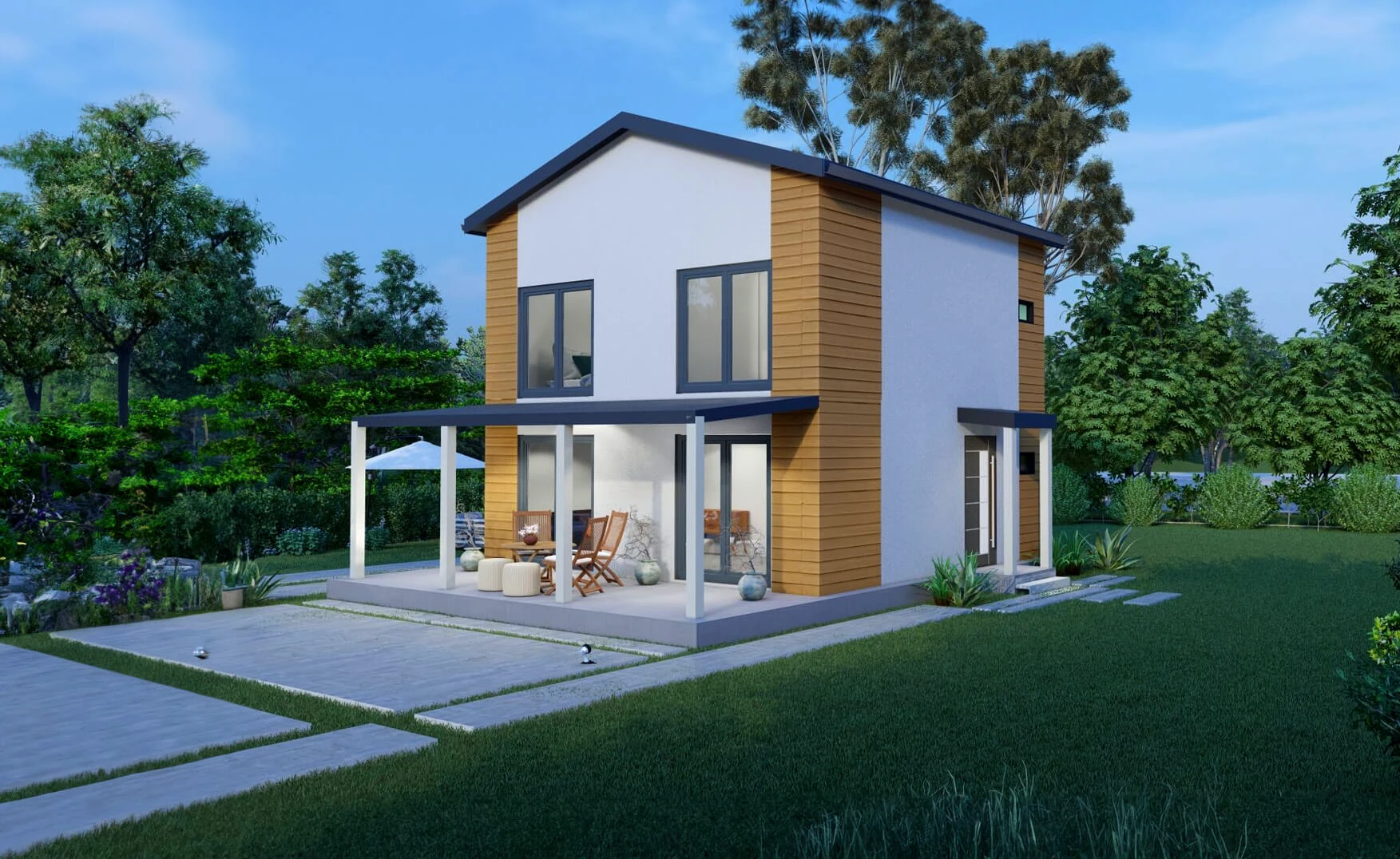 SEGA BUILD LS-120 – Двуетажни къщи с лека стоманена конструкция, 120 m² – 3